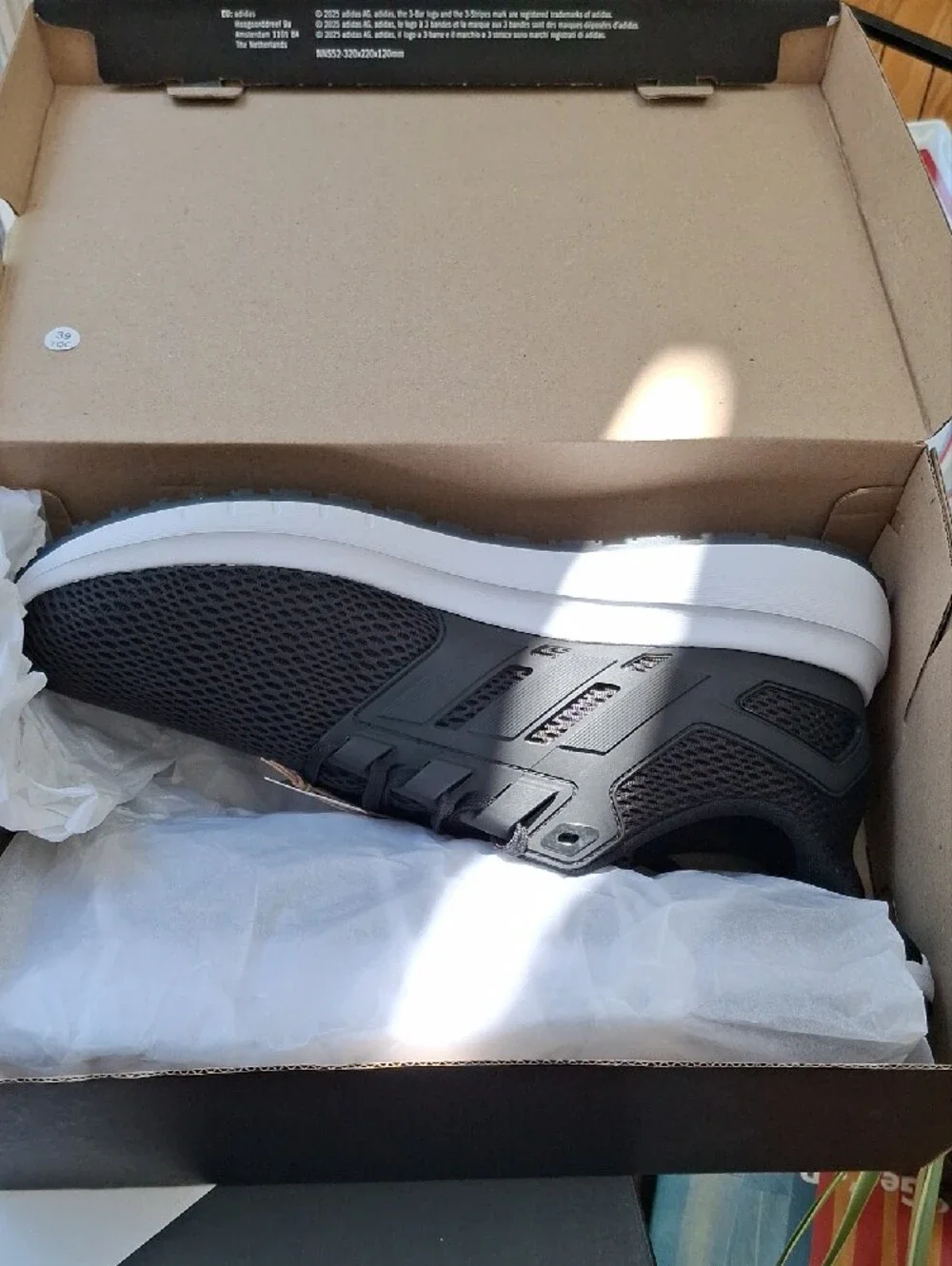 adidas Men's Black Athletic Running Shoe with White Midsole
